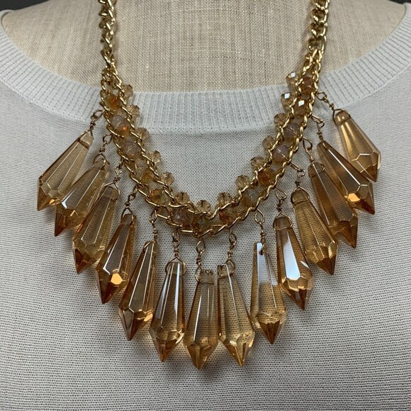 Bay to Baubles Women's Necklace Carabella Crystal Chandelier Gold-Tone NWT - Picture 3 of 7